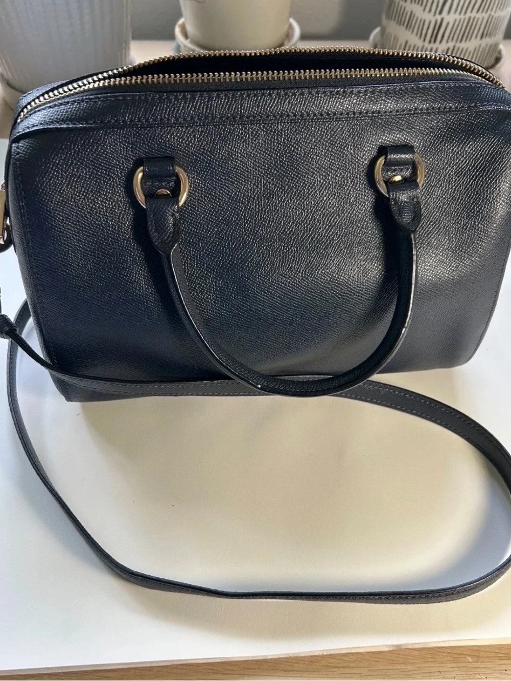 Coach Rowan Satchel in the color Midnight Blue (MSRP $398)
